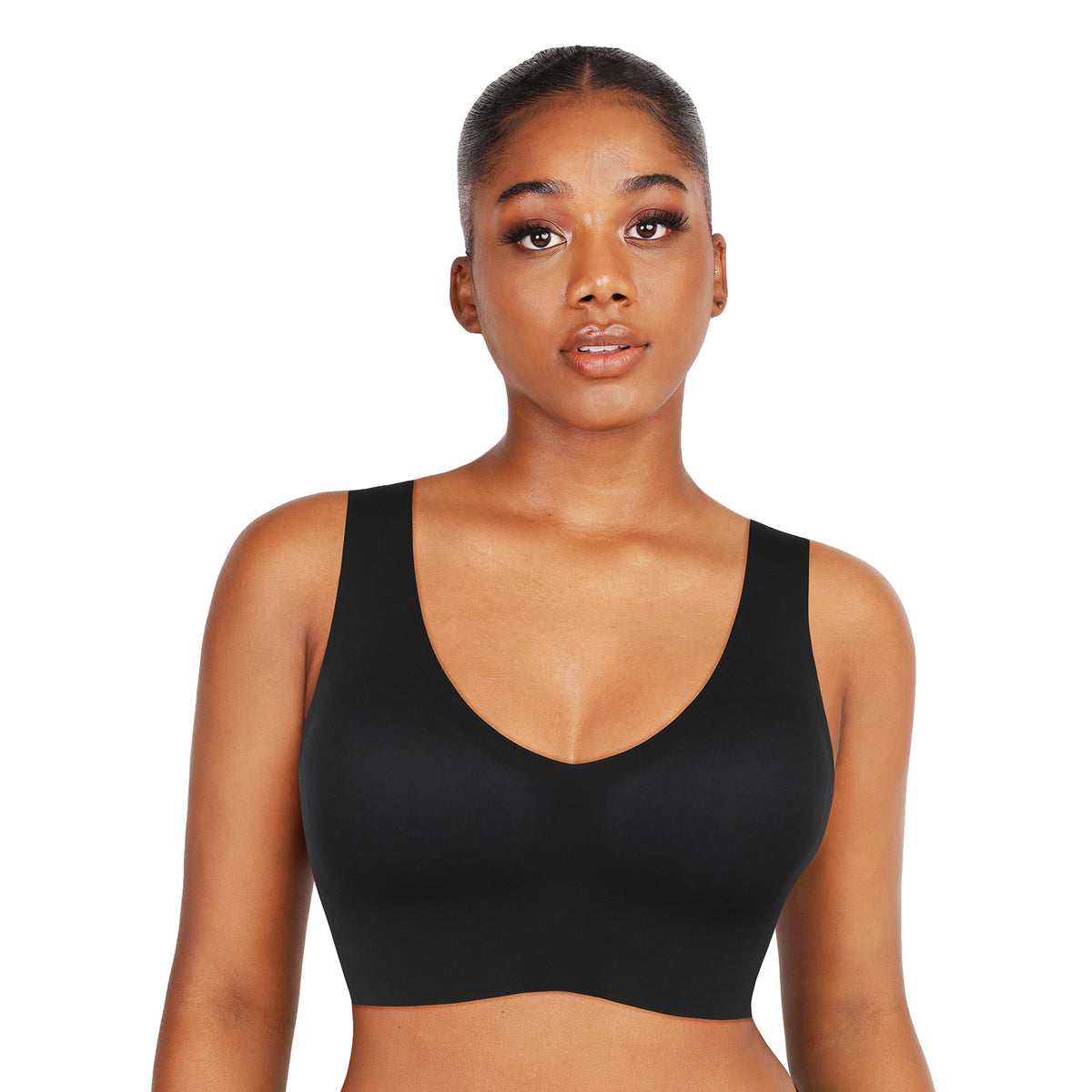 Seamless V-Neck Bra Tank – Built-In Support & Back Smoothing