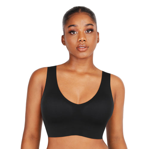 Seamless V-Neck Bra Tank – Built-In Support & Back Smoothing