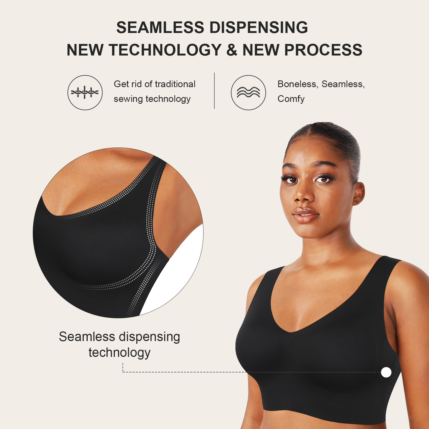 Seamless V-Neck Bra Tank – Built-In Support & Back Smoothing