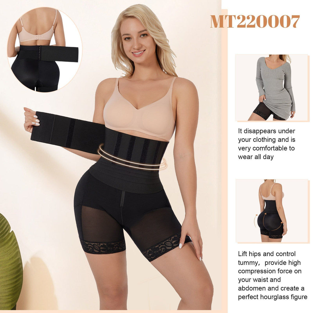 Waist Wrap Shorts Butt Lifter – Tummy Control & Slimming Waist Trainer